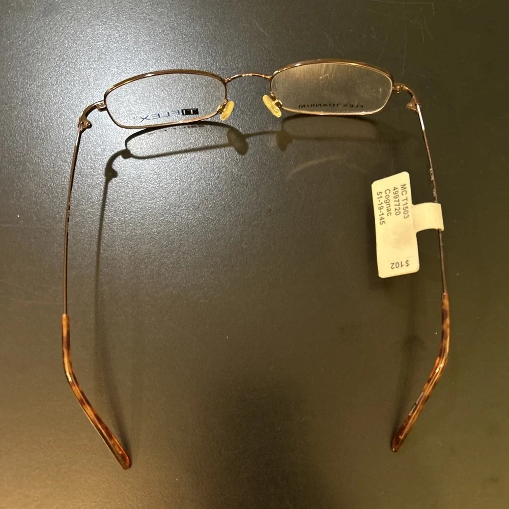 TI FLEX EYEWEAR 1503 218 COGNAC BROWN 51/19/145 FLEX TITANIUM EYEGLASSES Frames